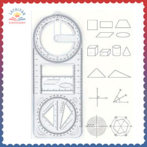 mirariya-geometric-ruler-multifunctional-student-math-ruler-transparent-plastic-movable-drawing-template-measuring-math-ruler-tool-multifunction-geometric-ruler-for-school-student-2pic
