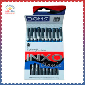 doms-inxo-classic-ballpoint-pen-the-writing-revolution-ulv-ink-technology-for-break-free-smooth-writing-ink-colour-blue-10-ballpen-pack-for-daily-writing-use