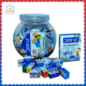 doms-pencil-sharpener-100-20-dust-free-eraser-jar-pack-combo-smooth-breakless-sharpening-sharpners-for-kids-school-stationery