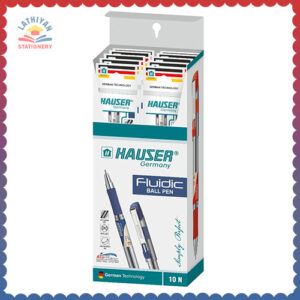 Home hauser-fluidic-0-55mm-ball-pen-wallet-german-ink-technology-with-soft-rubber-grip-light-weight-attractive-design-sturdy-refillable-pen-blue-ink-of-10-pens
