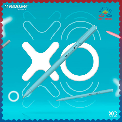 hauser-xo-0-7mm-ball-pen-box-pack-sleek-body-minimalistic-design-matt-finish-solid-body-type-low-viscosity-ink-with-ultra-durable-tip-blue-ink-pack-of-10-pens