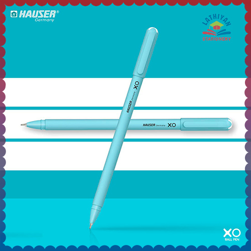 hauser-xo-0-7mm-ball-pen-box-pack-sleek-body-minimalistic-design-matt-finish-solid-body-type-low-viscosity-ink-with-ultra-durable-tip-blue-ink-pack-of-10-pens
